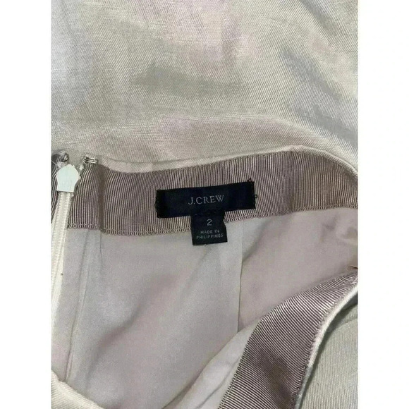 J.Crew Button Front Linen Cupro Blend Skirt Size 2 Womens Tan Lined Fall Wear - Picture 4 of 7